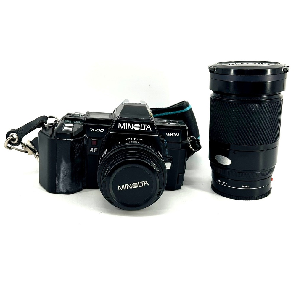 Minolta Maxxum 7000 AF 35mm SLR Camera with 50mm & 28-135mm Lenses TESTED WORKS